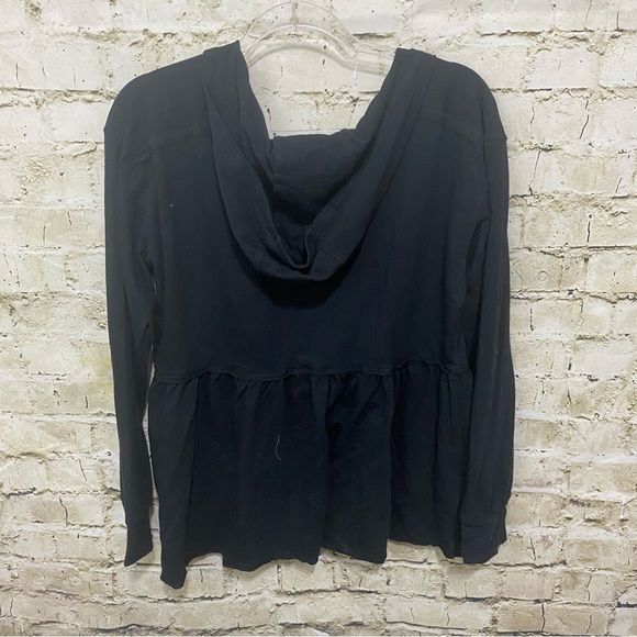 NEW Free 832 Black Tiered Hooded Hoodie Top - Picture 3 of 5